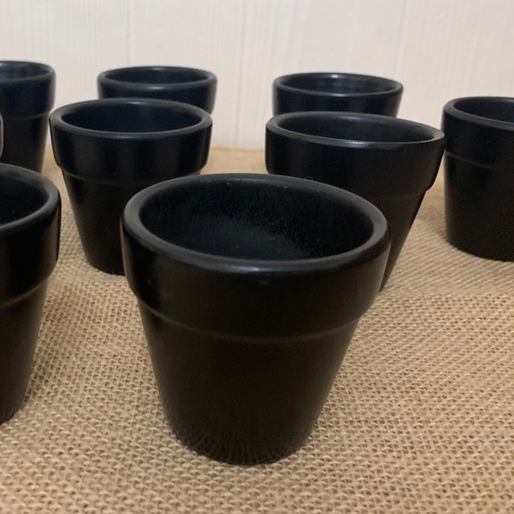10 Black "Flower Pot" Party Favors - Picture 6 of 12